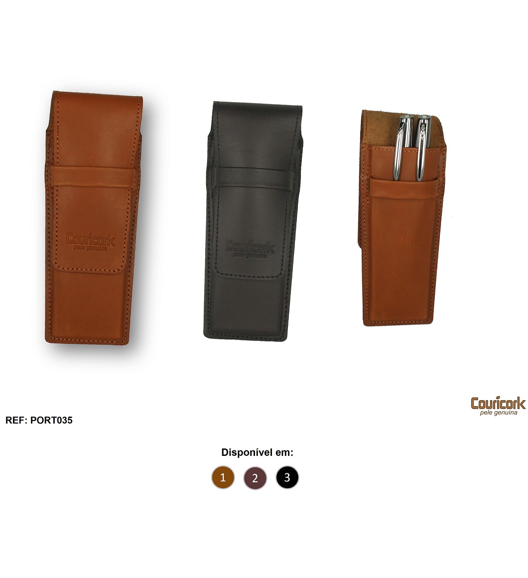 Leather pen holder