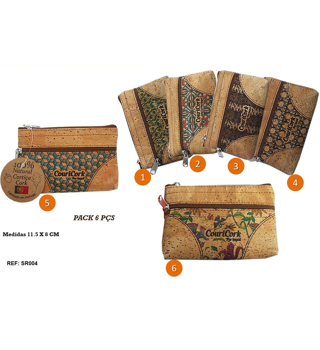 Porta-moedas Mochila Cortiça 2 fechos